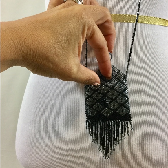 2 piece Beaded Purse Necklace BOHO - Picture 6 of 7